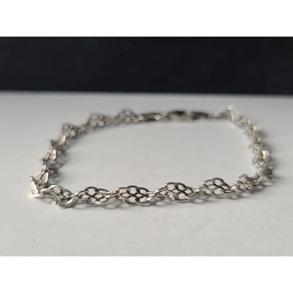 Italian 925 Sterling Silver Chain Bracelet Vintage - Picture 4 of 10